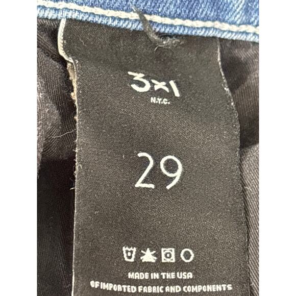 3x1 Women’s 29 Maddie Slim Organic Cotton Split Ankle Blue Denim Jeans Designer - Picture 6 of 7